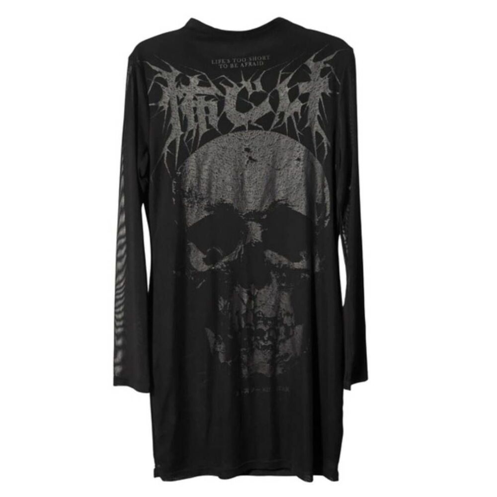 KILLSTAR Black Long Sleeve Mesh Mini Dress